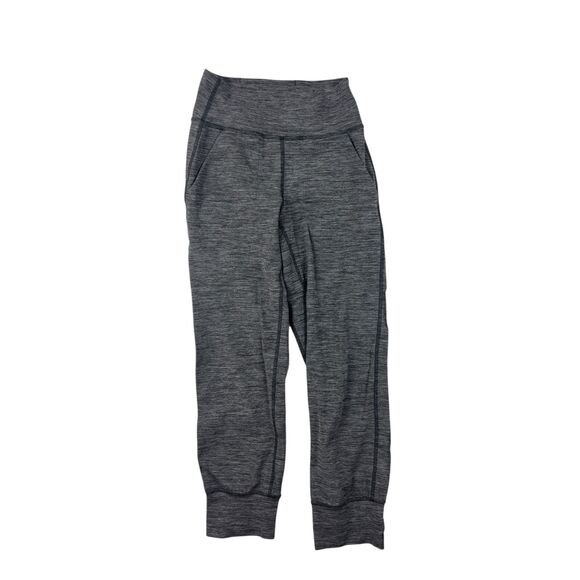 Lululemon Joggers Align Cropped Pants Heathered Black Size 2 Inseam 24" - Picture 2 of 6